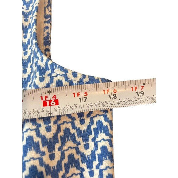 Talbots Blue Patterned Sleeveless A-line Fit & Flare Tea Dress L EUC - Picture 11 of 13